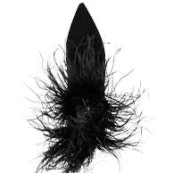 MICHAEL KORS Ostrich Feather Trim Suede Ankle Boot, Classic Black, Size 8.5 - Picture 5 of 5